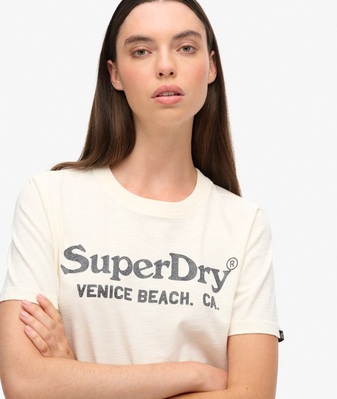superdry Camiseta de corte relajado con acabado metalizado Venue Los más vendidos