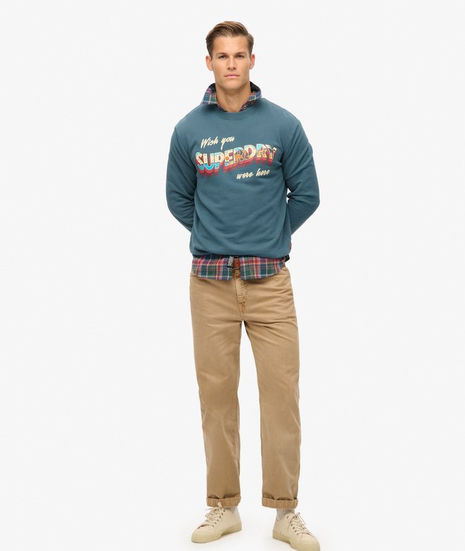 superdry Sudadera gráfica con cuello redondo Travel Postcard Liquidación