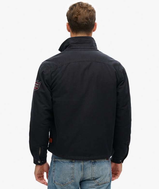 superdry Chaqueta con cremallera integral y parches Precio de fábrica