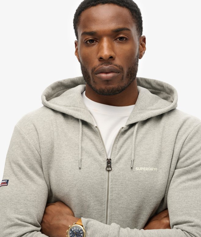 superdry Sudadera lisa con capucha y cremallera Superdescuento