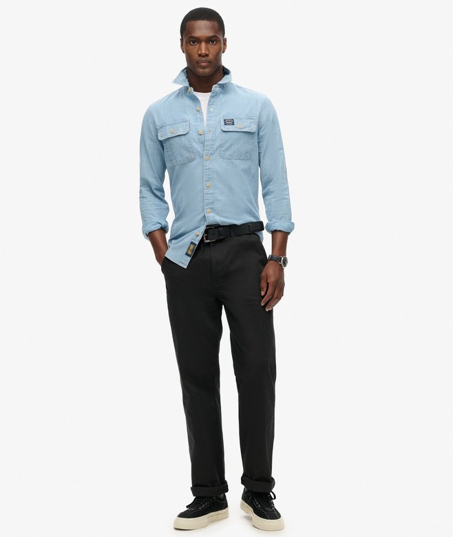 superdry Camisa de manga larga de algodón Workwear Descuentos del mes