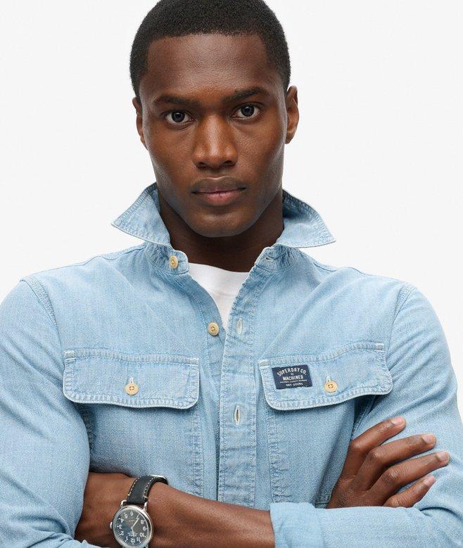 superdry Camisa de manga larga de algodón Workwear Descuentos del mes