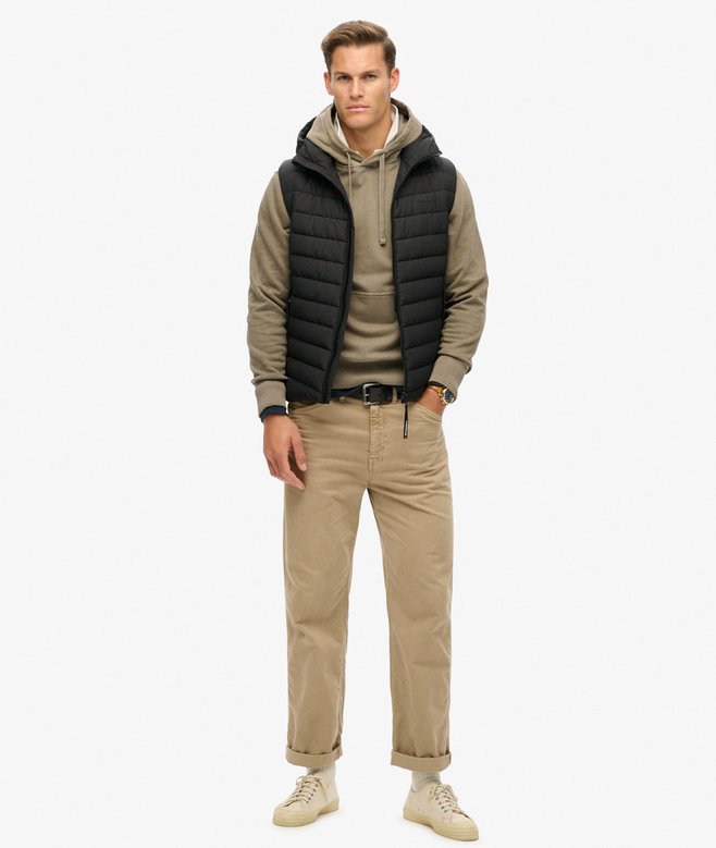 superdry Chaleco acolchado deportivo con capucha Fuji Última moda
