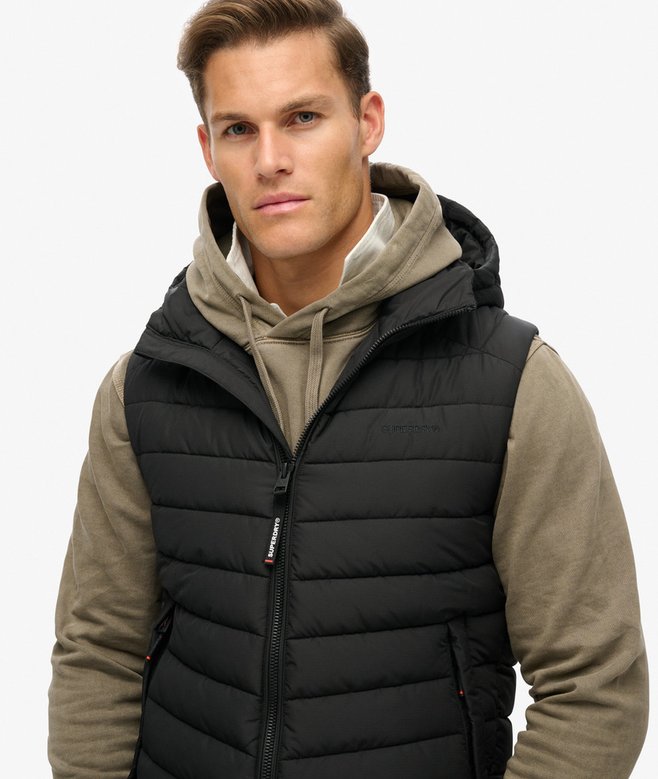 superdry Chaleco acolchado deportivo con capucha Fuji Última moda