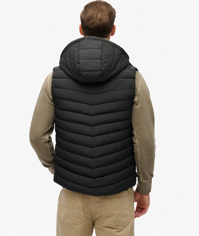 superdry Chaleco acolchado deportivo con capucha Fuji Última moda