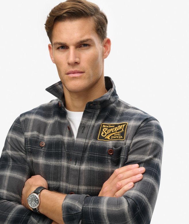 superdry Sobrecamisa bordada a cuadros Outlet