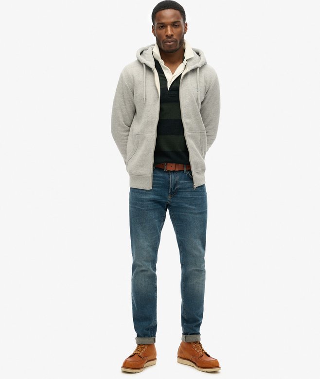 superdry Sudadera de algodón orgánico con capucha cremallera y logotipo Vintage Logo bordado Rebajas