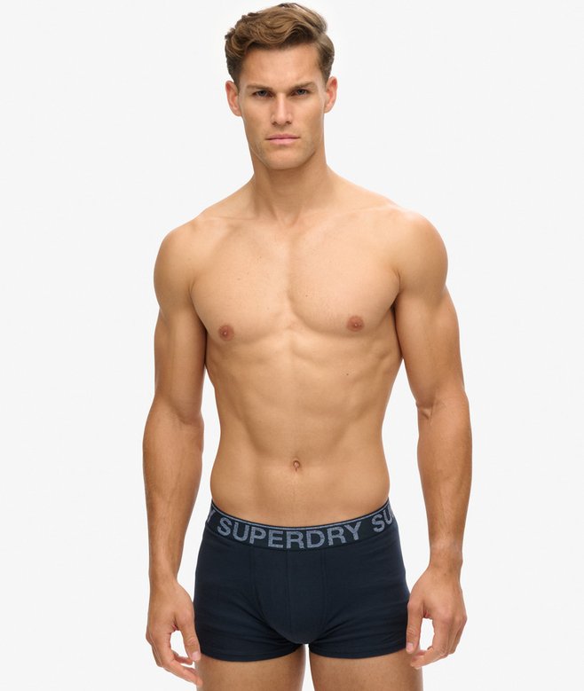 superdry Pack de tres calzoncillos de corte clásico de algodón orgánico Envío internacional gratuito