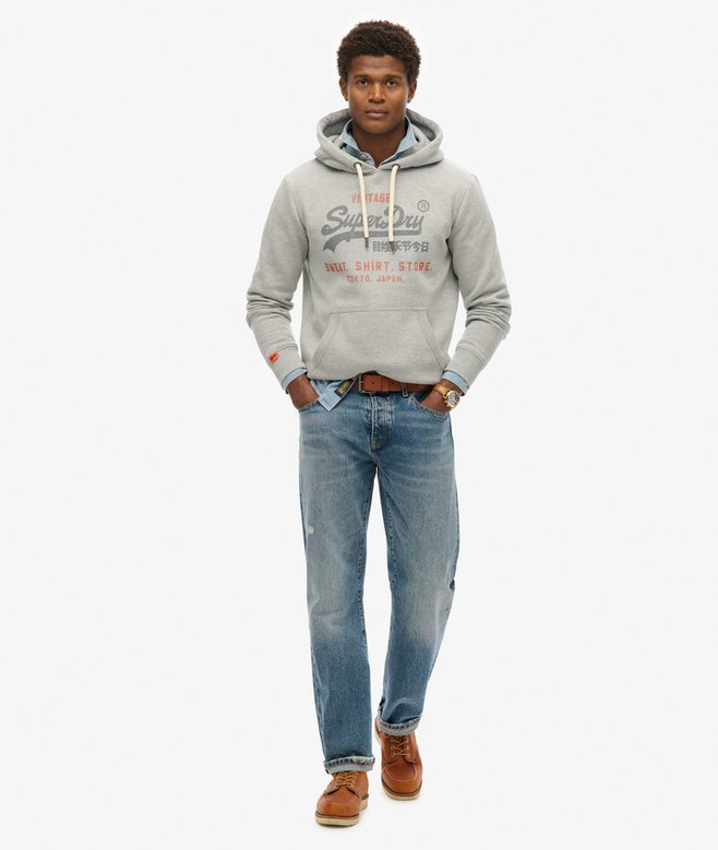 superdry Sudadera de corte relajado con capucha y logo Vintage Heritage En oferta