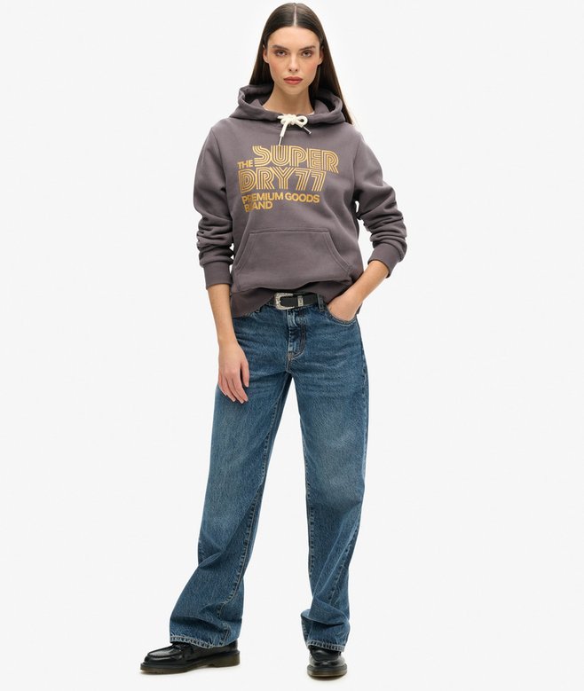 superdry Sudadera con capucha purpurina y logotipo Retro Rebajas de fábrica