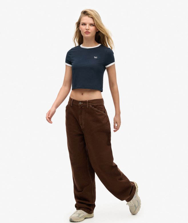 superdry Pantalones estilo carpintero con costuras en contraste Los más vendidos