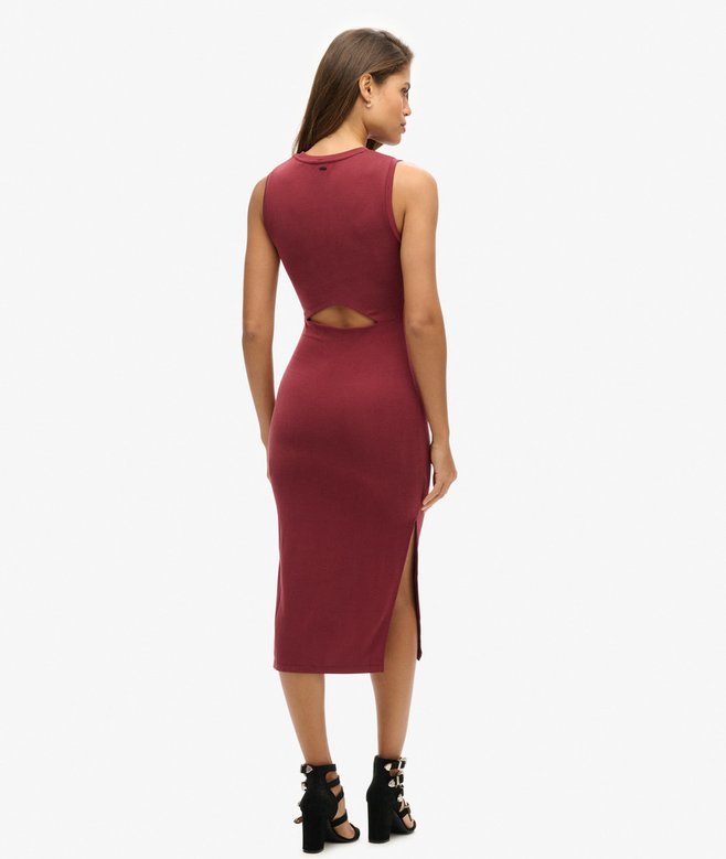 superdry Vestido midi de punto con detalle en la espalda Envío gratis