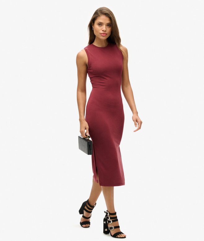 superdry Vestido midi de punto con detalle en la espalda Envío gratis