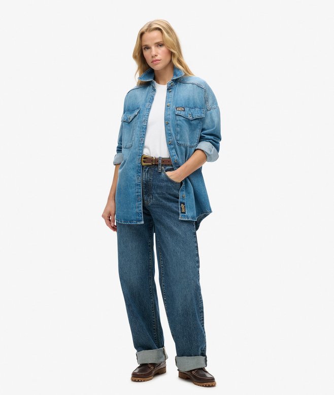 superdry Chaqueta camisera vaquera oversize Oferta especial de fábrica