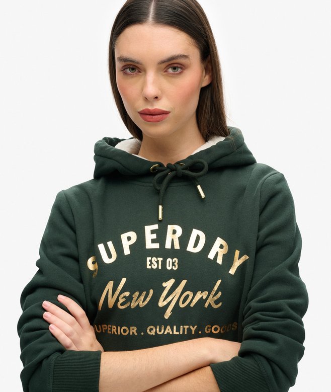 superdry Sudadera con capucha y logotipo metalizado Luxe Grandes descuentos