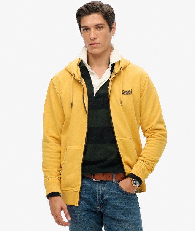 superdry Sudadera lavada con capucha cremallera y logotipo Essential En línea