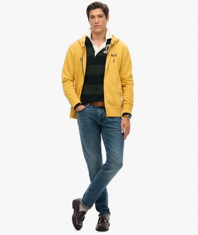 superdry Sudadera lavada con capucha cremallera y logotipo Essential En línea