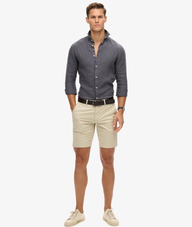 superdry Camisa de manga larga de lino informal Gran oferta