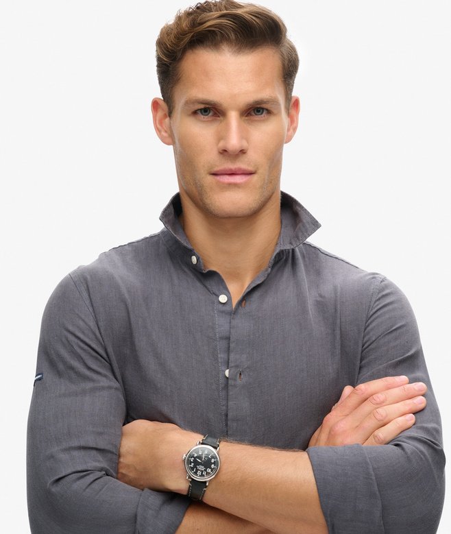 superdry Camisa de manga larga de lino informal Gran oferta
