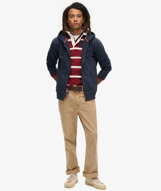 superdry Sudadera lavada con capucha cremallera y logotipo Essential Rebajas baratas