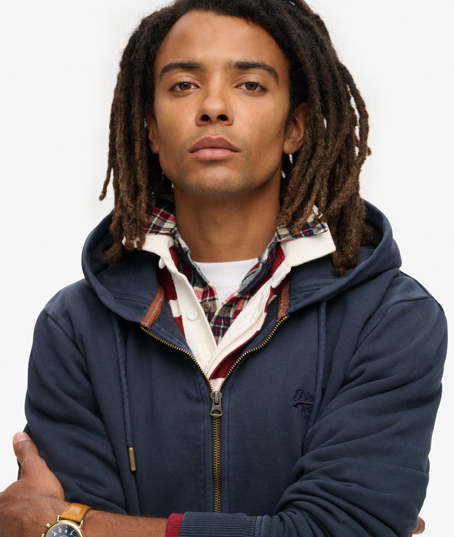 superdry Sudadera lavada con capucha cremallera y logotipo Essential Rebajas baratas