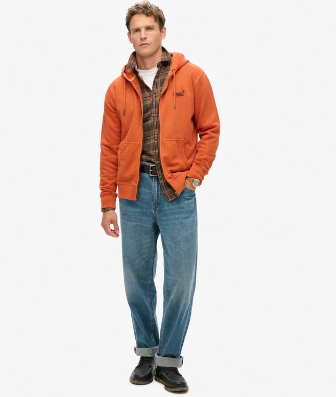 superdry Sudadera lavada con capucha cremallera y logotipo Essential Rebajas de fábrica