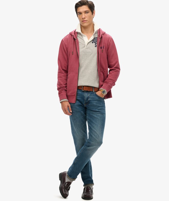superdry Sudadera lavada con capucha cremallera y logotipo Essential Los más vendidos