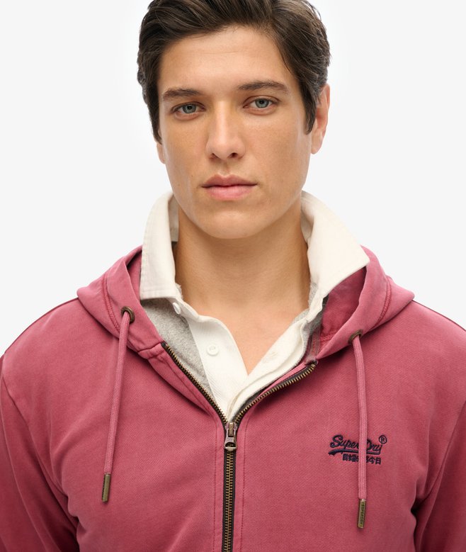 superdry Sudadera lavada con capucha cremallera y logotipo Essential Los más vendidos
