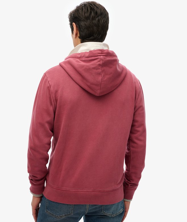 superdry Sudadera lavada con capucha cremallera y logotipo Essential Los más vendidos