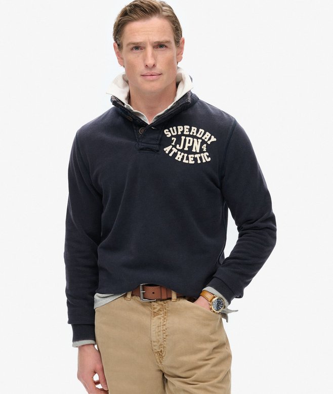 superdry Sudadera con media botonadura Vintage Athletic