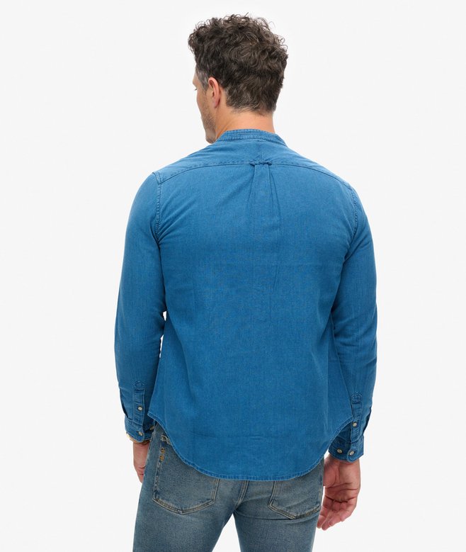 superdry Camisa índigo con cuello panadero Merchant Store Mejor oferta