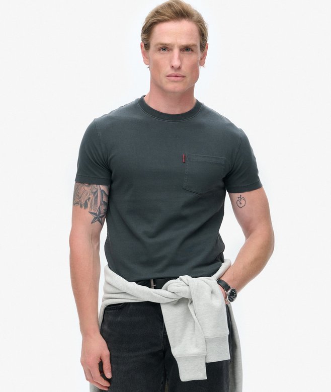 superdry Camiseta lavada con bolsillo Essential