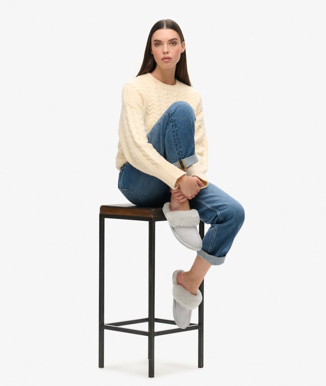 superdry Pantuflas sin talón de ante Mejor oferta