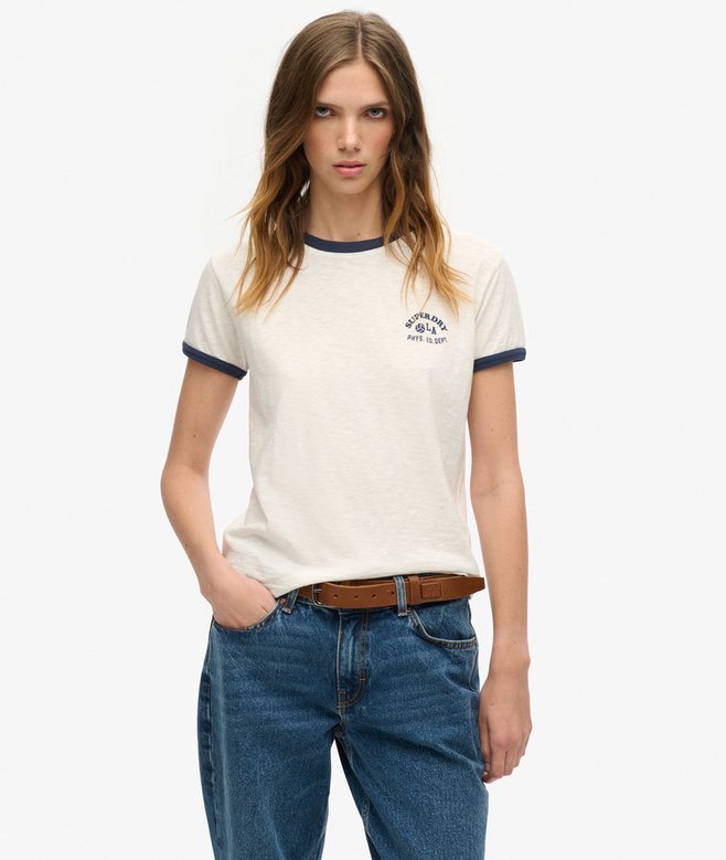 superdry Athletic Essentials Beach Graphic Ringer T-Shirt Outlet