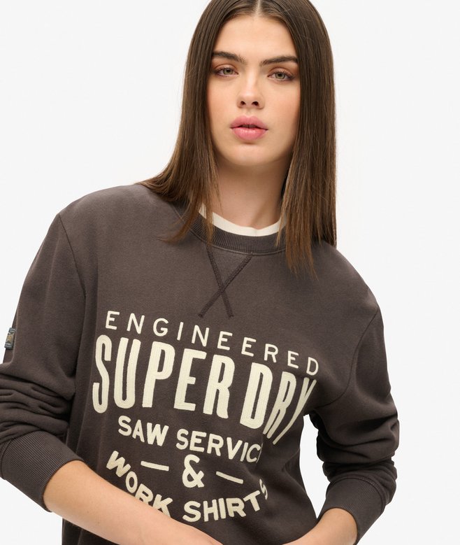 superdry Sudadera extragrande con aplicación Workwear Descuento