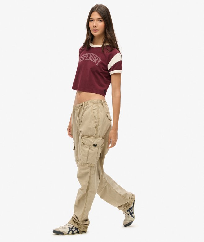 superdry Pantalones cargo de talle bajo Para Mejor oferta