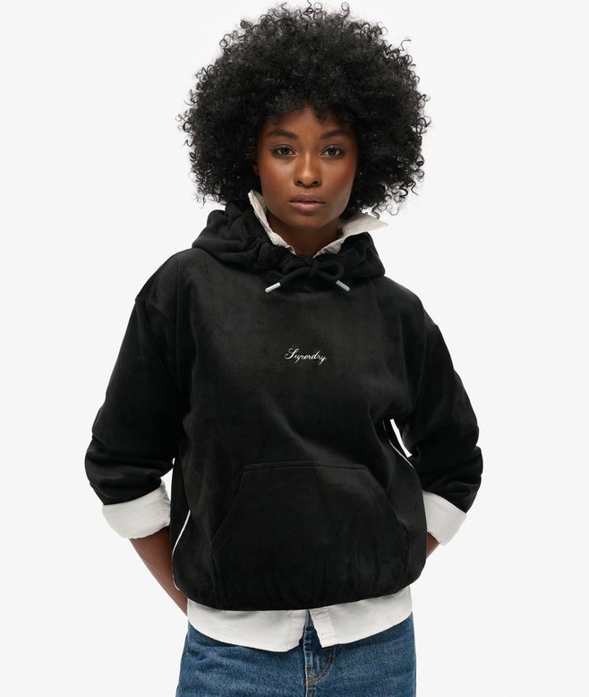 superdry Sudadera con capucha de velvetón de corte holgado Country Club