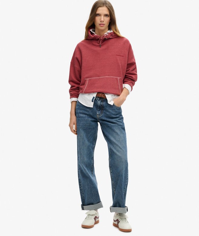 superdry Sudadera sobreteñida con capucha y logotipo Essential Rebajas top