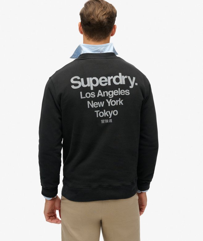 superdry Sudadera suelta de cuello redondo City Grandes descuentos