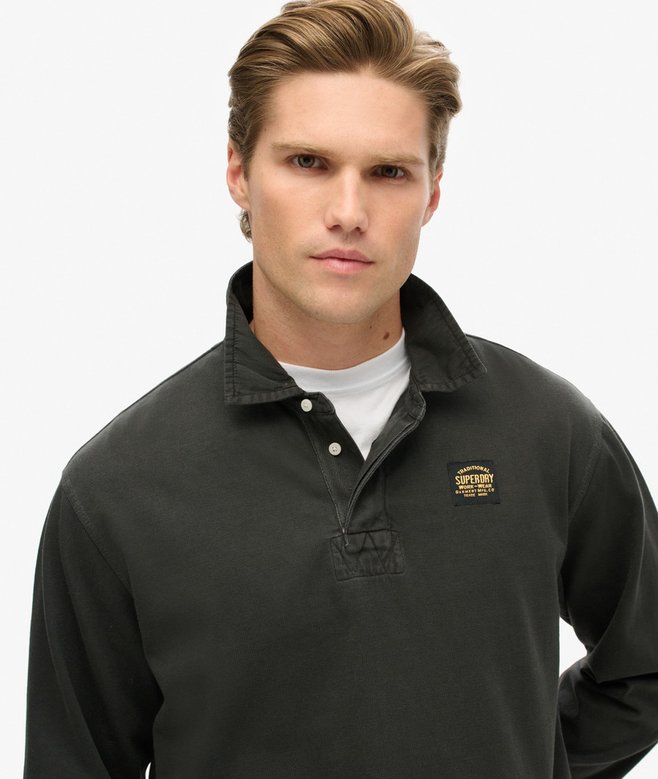 superdry Camiseta de rugby de manga larga con pespuntes en contraste Tienda de fábrica