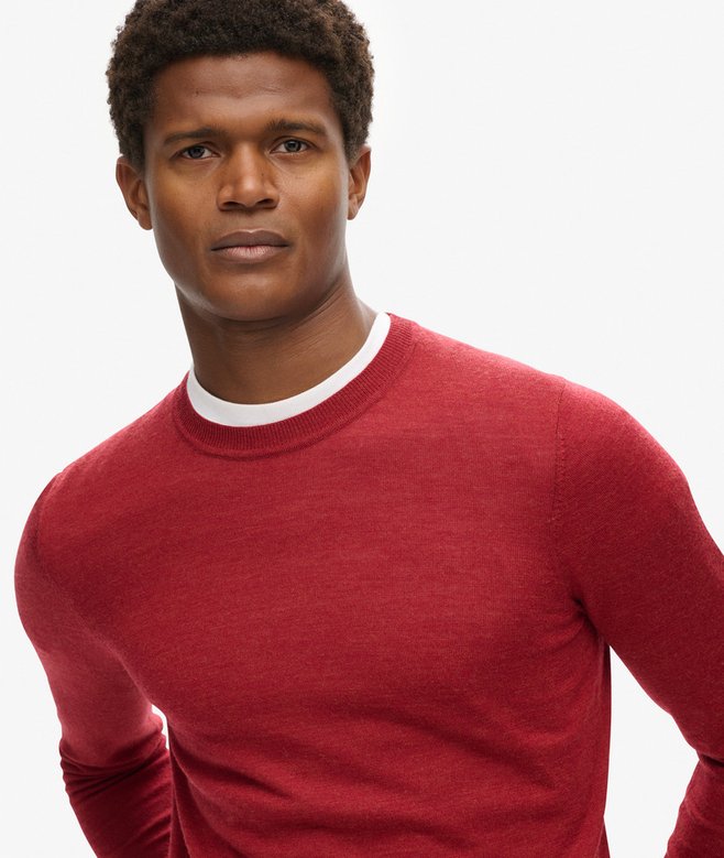 superdry Jersey de lana merina de cuello redondo Outlet online