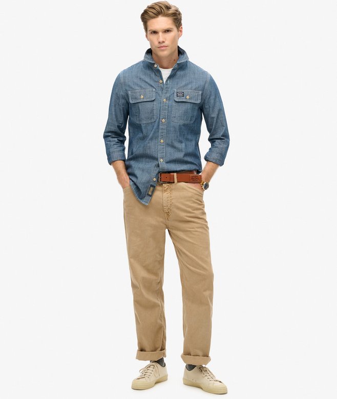 superdry Camisa de manga larga de algodón Workwear Ofertas