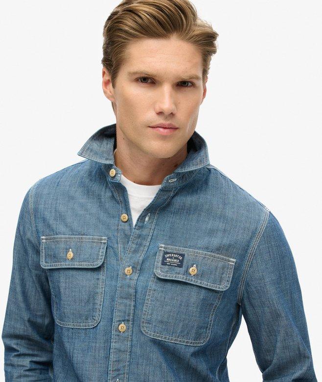 superdry Camisa de manga larga de algodón Workwear Ofertas