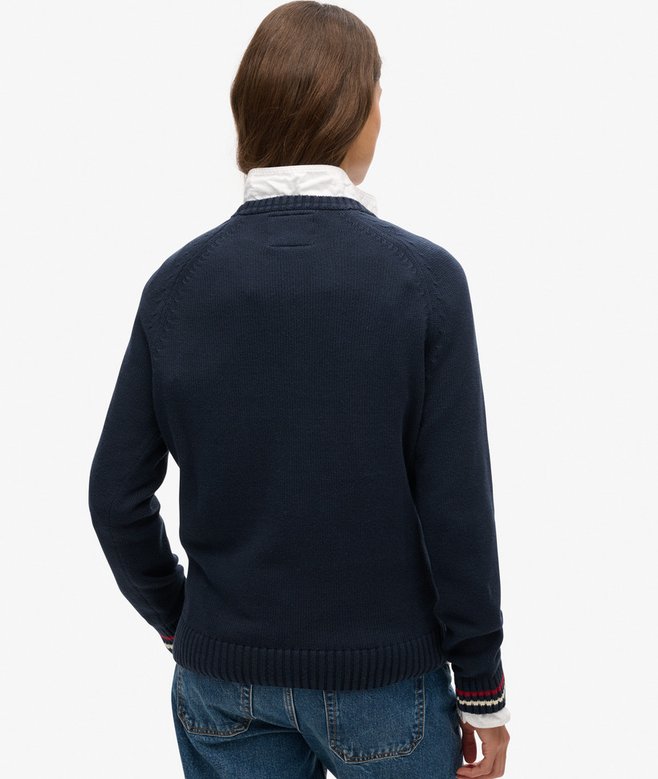 superdry Jersey gráfico holgado de punto con cuello redondo Tienda