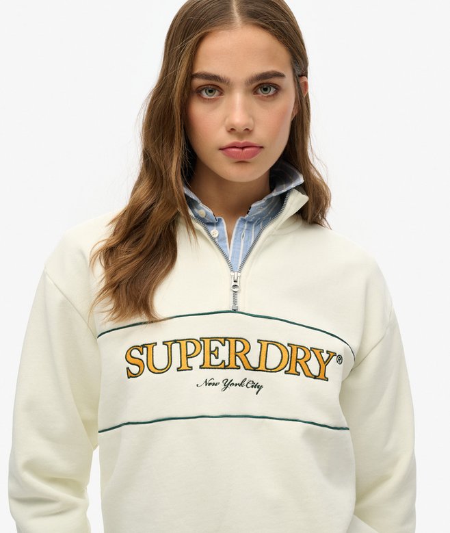 superdry Sudadera holgada con capucha y media cremallera Country Club ÚLTIMAS EDICIONES