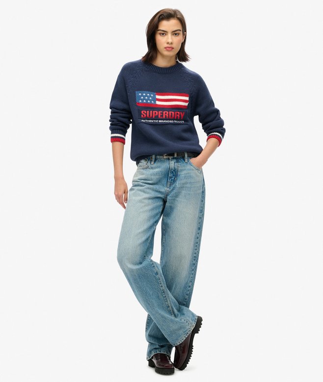 superdry Jersey de punto con cuello redondo Americana Promoción por tiempo limitado