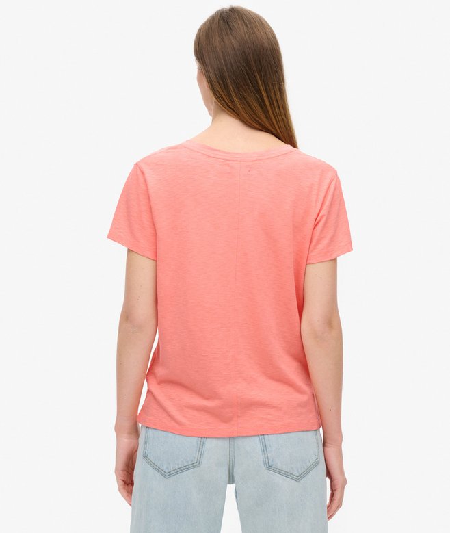 superdry Camiseta con cuello de pico flameada y con bordado Solo hoy