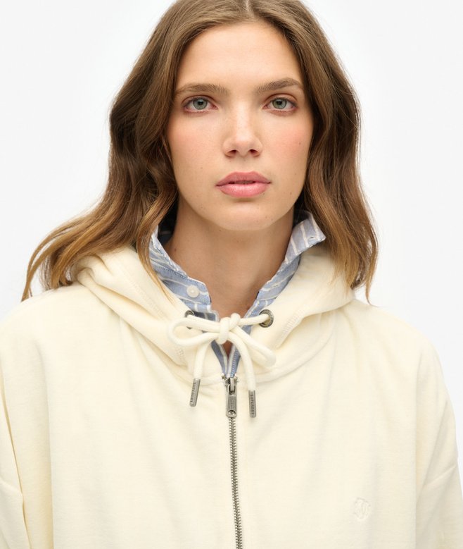 superdry Sudadera con capucha y cremallera de velvetón Limitado a 3 días