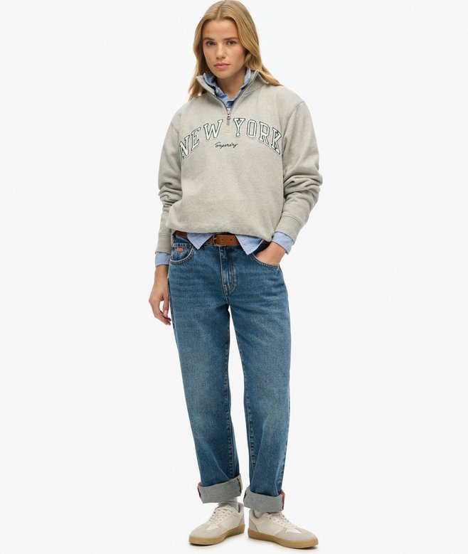 superdry Sudadera con media cremallera y aplique Athletic Essentials Precios de Black Friday