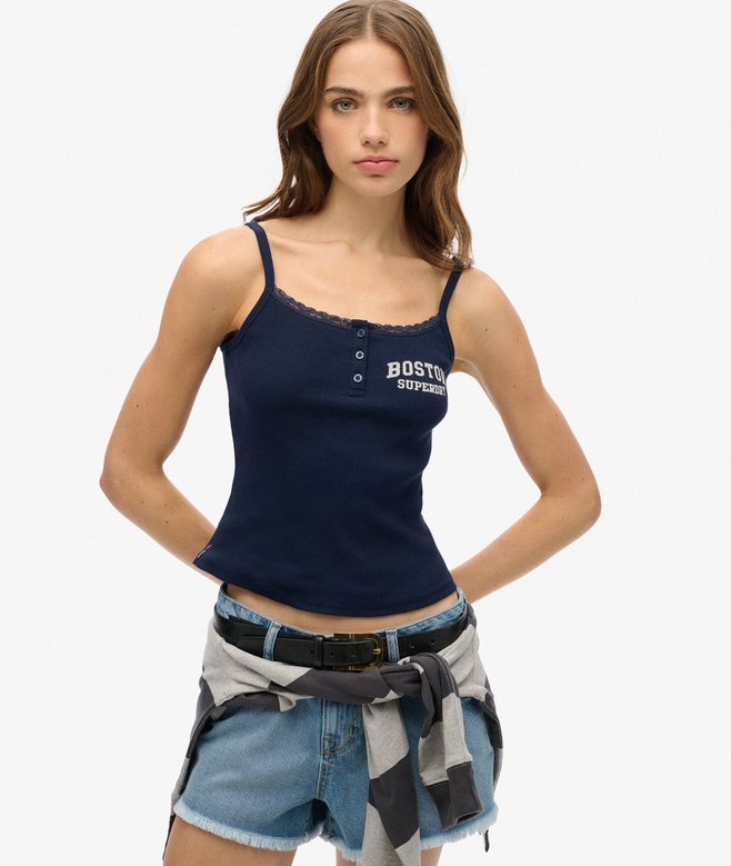 superdry Camiseta gráfica de tirantes con botones Athletic Essentials
